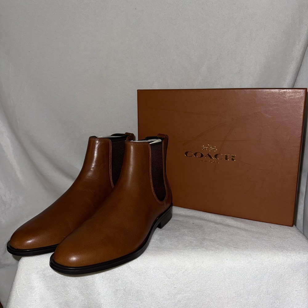 Coach Brown Leather Chelsea Boots - Picture 2 of 14